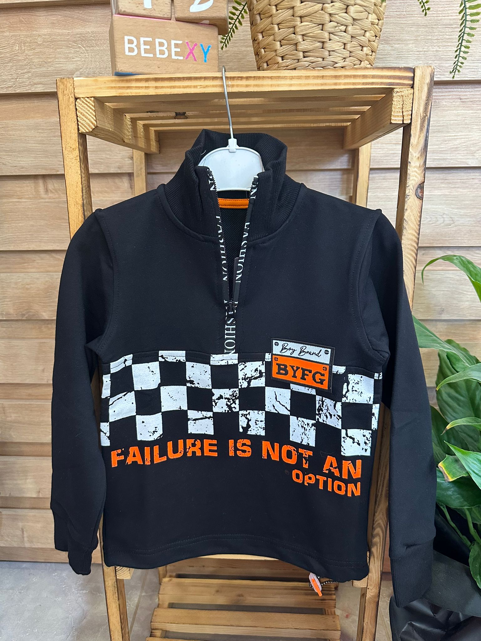 BYFG Baskılı  Sweatshirt  Siyah