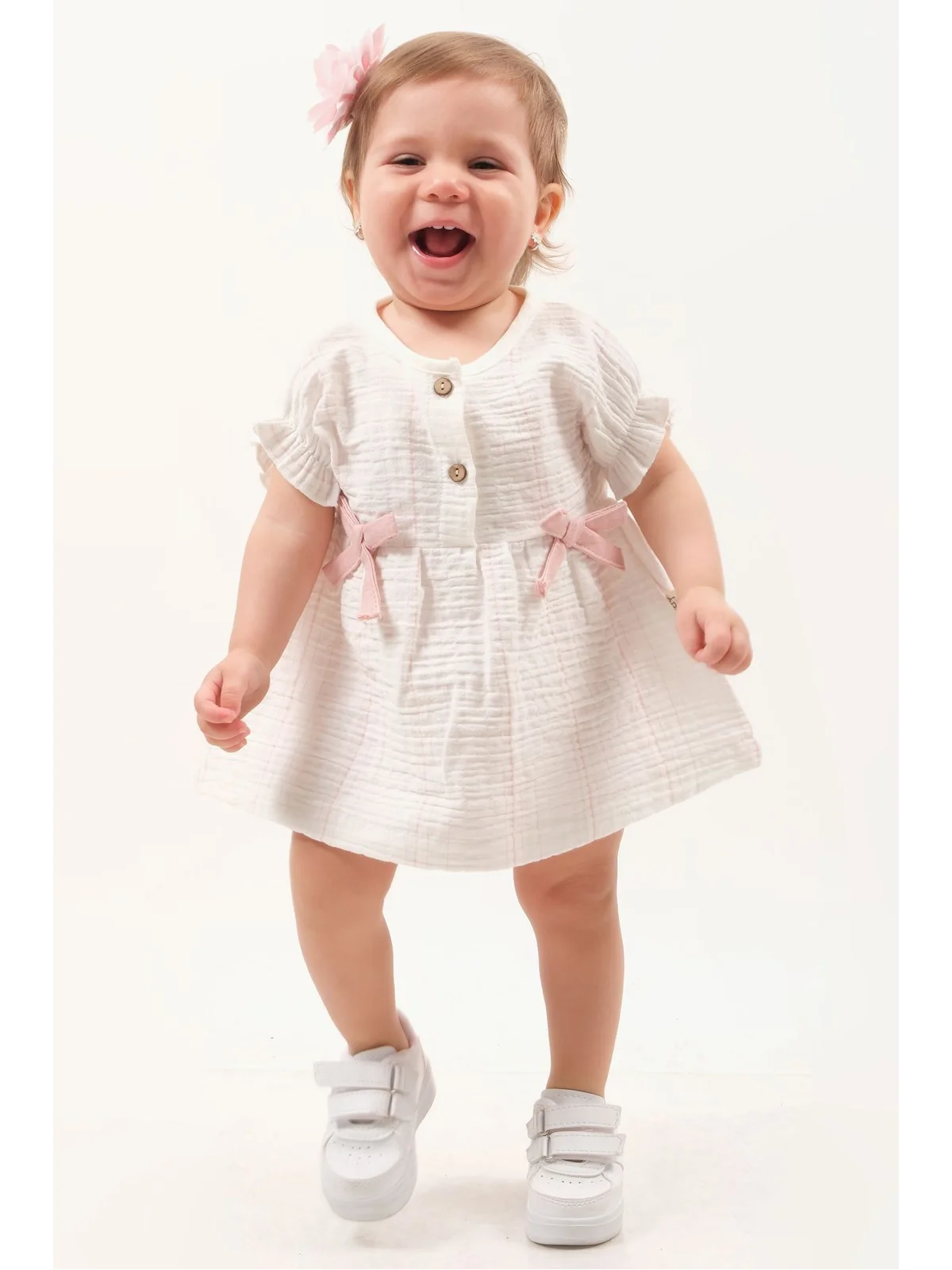Müslin Külot Şortlu Yazlık Kız Bebek Takımı (9-12-18 Ay) %100 Pamuk Nefes Alabilir