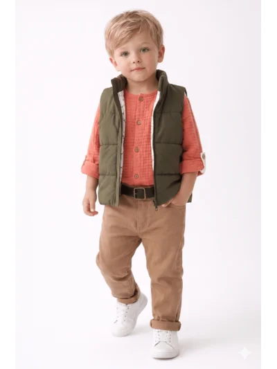 Gabardin Pantolon Yelek Gömlek Takım 3 lü Takım (1 Yaş - 2 Yaş - 3 Yaş - 4 Yaş)