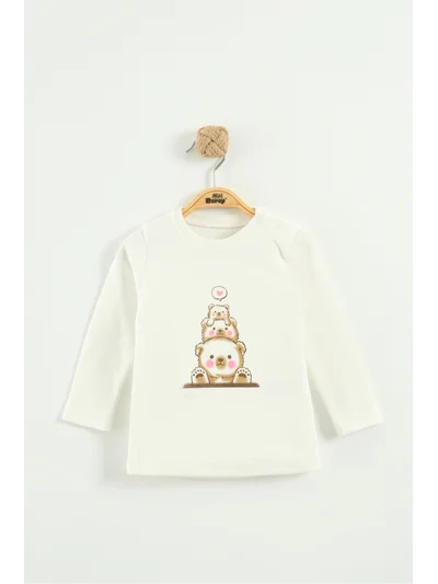 Bebek Nakış Detaylı Sweatshirt, Pantolon ve Ceket 3’lü Takım (9-12-18 Ay)