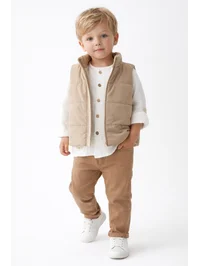 Gabardin Pantolon Yelek Gömlek Takım 3 lü Takım (1 Yaş - 2 Yaş - 3 Yaş - 4 Yaş)