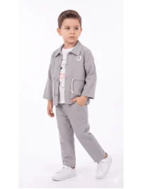 Kemerli Erkek Keten Takım 3 lü Takım (1 Yaş - 2 Yaş - 3 Yaş - 4 Yaş)