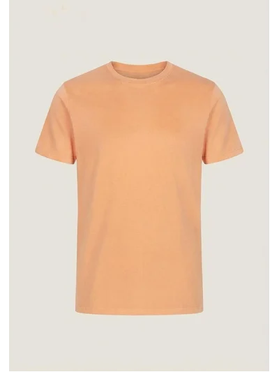 Unisex Çocuk Sıfır Yaka Tshirt - Açık Neon Turuncu