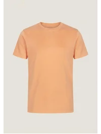 Unisex Çocuk Sıfır Yaka Tshirt - Açık Neon Turuncu