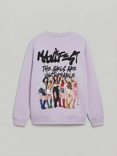 Manifest Baskılı Lila Kız Çocuk Sweatshirt