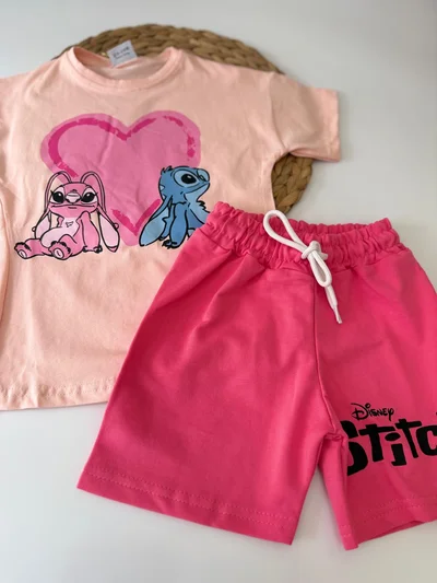 Stitch Kız  Çocuk Şortlu Takım