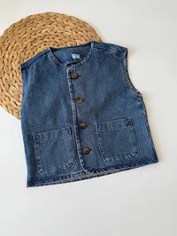 Denim Yelek-Mavi