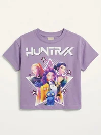 Karakter Baskılı Kız Çocuk Tshirt - KPOP Demon Huntrix - Lila