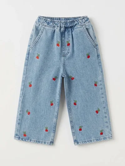 Kiraz İşlemeli Kız Çocuk Jean