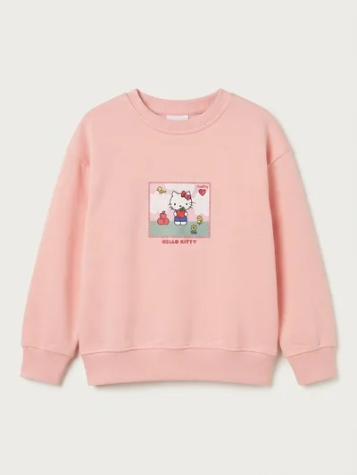 Karakter Baskılı Pudra Kız Çocuk Sweatshirt - Hello Kitty