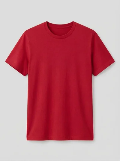 Unisex Çocuk Sıfır Yaka Tshirt - Kırmızı