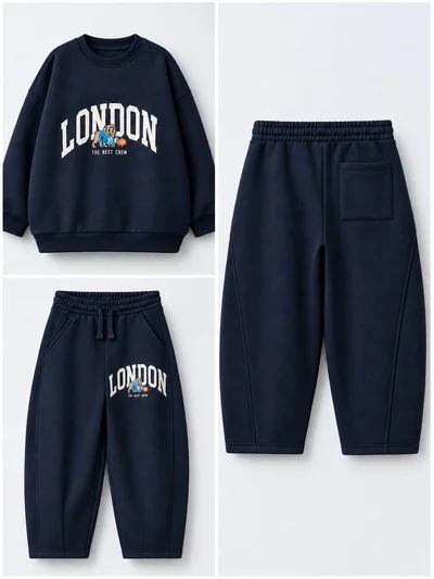 Lacivert London Oversize Çocuk Takım