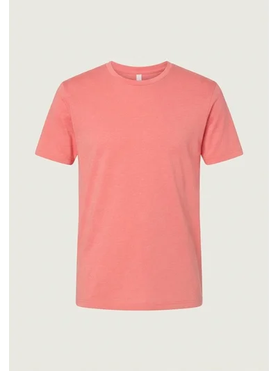 Unisex Çocuk Sıfır Yaka Tshirt - Açık Neon Pembe