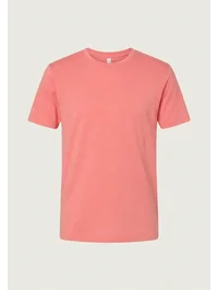 Unisex Çocuk Sıfır Yaka Tshirt - Açık Neon Pembe