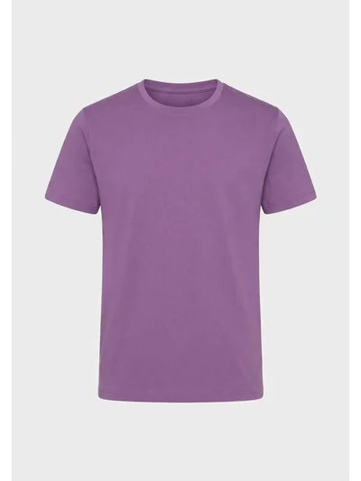 Unisex Çocuk Sıfır Yaka Tshirt - Mor