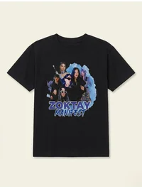 Manifest Zoktay Baskılı Kız Çocuk Tshirt - Siyah