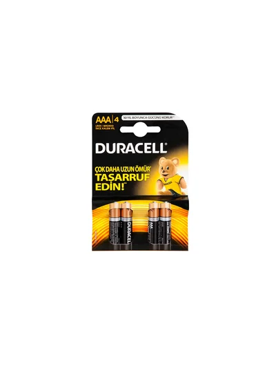 Duracell Alkalin AAA İnce Kalem Pil 4'lü Paket