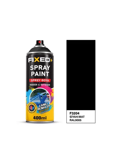 SGS Fixed Akrilik Sprey Boya Mat Siyah RAL 9005 F3204