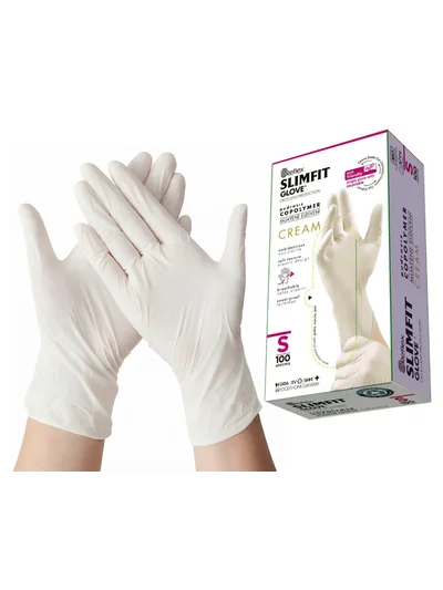 REFLEX SLİMFİT S Beden Copolymer Pudrasız Muayene Eldiveni Beyaz