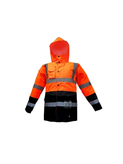 JUNIOR JN1014 Waterproof Fosforlu Oxford Parka Turuncu Lacivert L beden