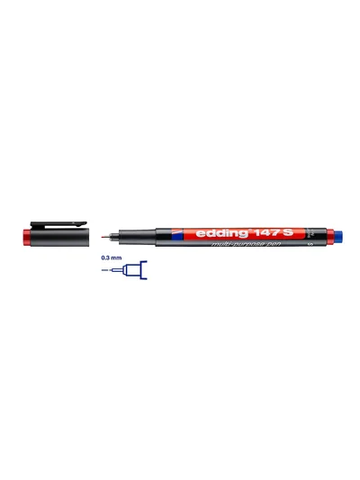 EDDİNG 147S ASETAT KALEMİ KIRMIZI
