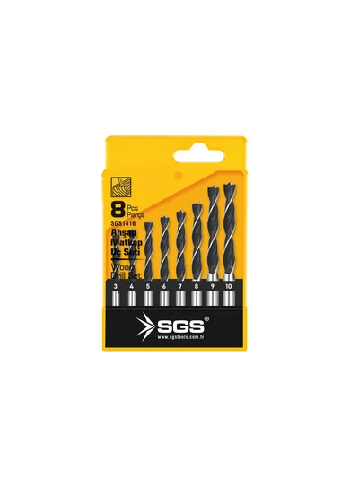 SGS Ahşap Matkap Ucu Seti 8 Parça SGS 1416