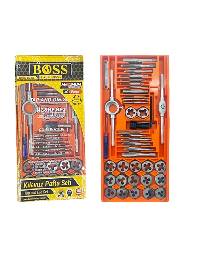 40 PARÇA Kılavuz ve Pafta Takımı BOSS80474