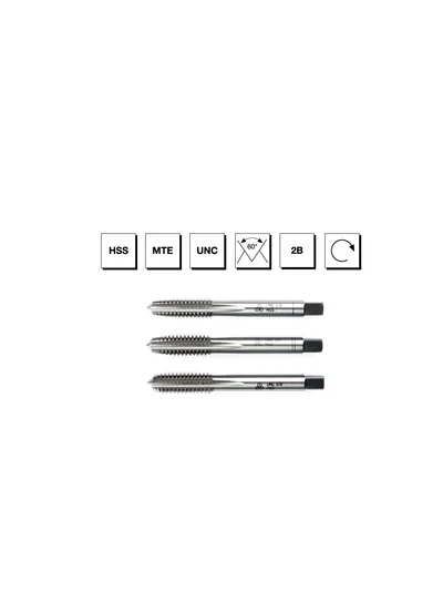 "HSS MTE Normu USA Normal Vidalı 3'lü Takım Kılavuzu - UNC 7/8""x9 mm"