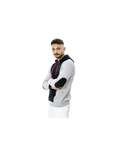 Kapşonlu Cepli Sweat Gri S