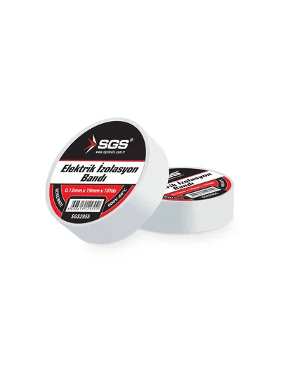 SGS Elektrik İzolasyon Bandı Beyaz 19mm x 10 Yard SGS2955