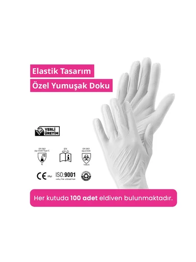 REFLEX FLEX S Beden Tek Kullanımlık Pudrasız Eldiven 100'lü Beyaz