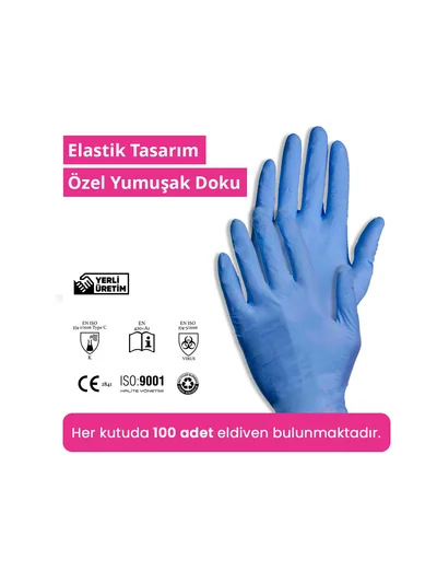 REFLEX FLEX S Beden Tek Kullanımlık Pudrasız Eldiven 100'lü Mavi