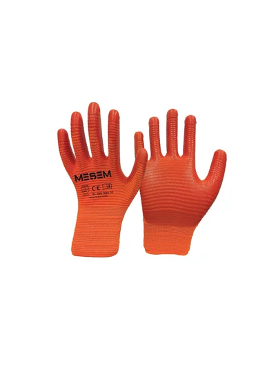 1/2 Nitril Kaplı Zebra Turuncu Eldiven No:10 MES EL340
