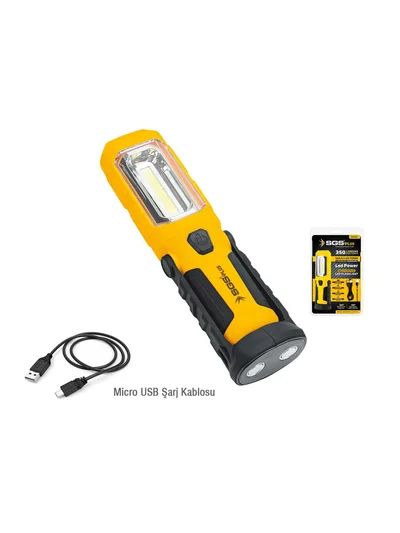 SGS Şarjlı LED Fener 350 Lümen 3.7V SGS 5054
