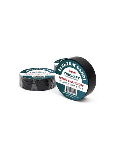 PVC Elektrik Bandı Siyah 18mm x 10yard MES 809