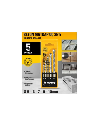 SGS Beton Matkap Ucu Seti 5 Parça SGS 1415
