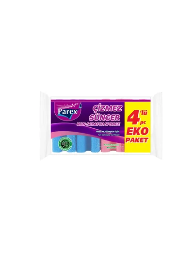 PAREX Çizmez Bulaşık Süngeri Oluklu 4'lü