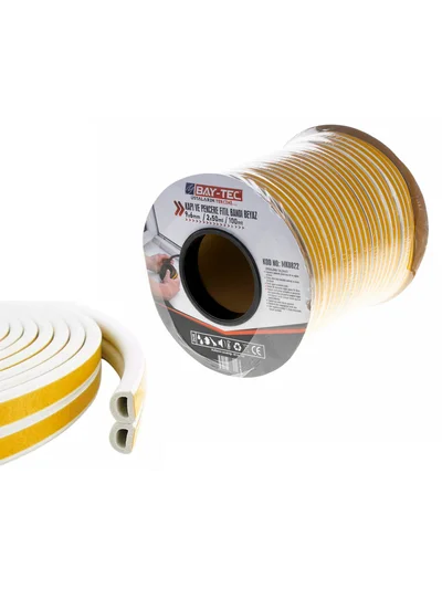 BAY-TEC MK0822 Kapı ve Pencere Fitil Bandı Beyaz 50 mt top
