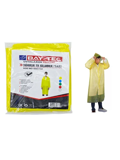 BAY-TEC MK5102 Yağmurluk Tek Kullanımlık Sarı
