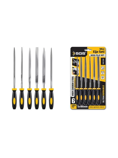 SGS 6 Parça Mini Eğe Seti 5x180mm SGS 1358