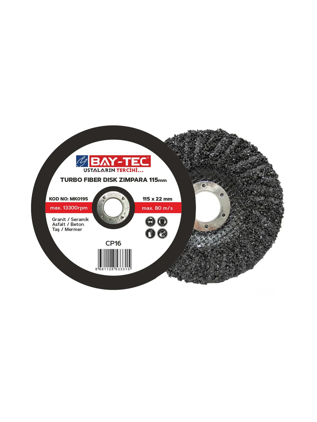 Turbo Fiber Disk Zımpara 180 mm MK0196 - 160300-MK0196 - BAY-TEC