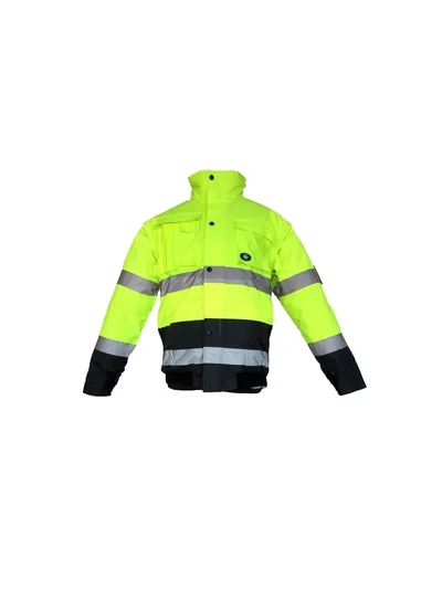 JUNIOR JN1021/2 Waterproof Fosforlu Kolu Çıkmalı Polarlı Pilot Mont Sarı Lacivert XXL beden