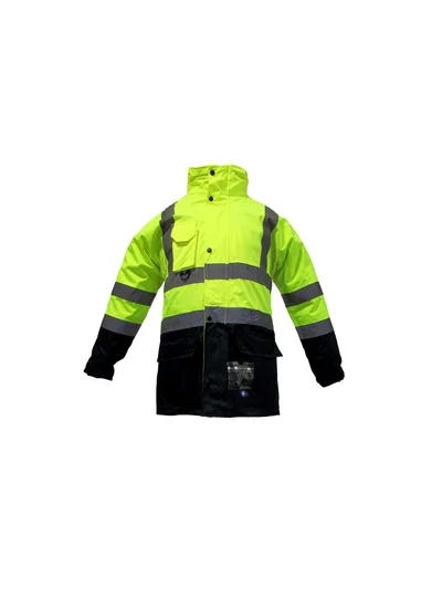 JUNIOR JN1003 Fosforlu Oxford 5+1 İçi Çıkmalı Parka Sarı Lacivert M beden