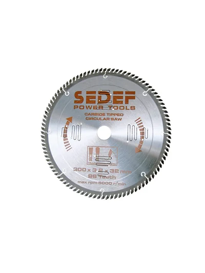 SEDEF 250x30x3.2x2.4 mm 80 Diş Trapez Pozitif Diş Testere TCG