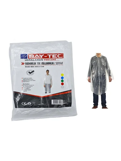 BAY-TEC MK5104 Yağmurluk Tek Kullanımlık Şeffaf