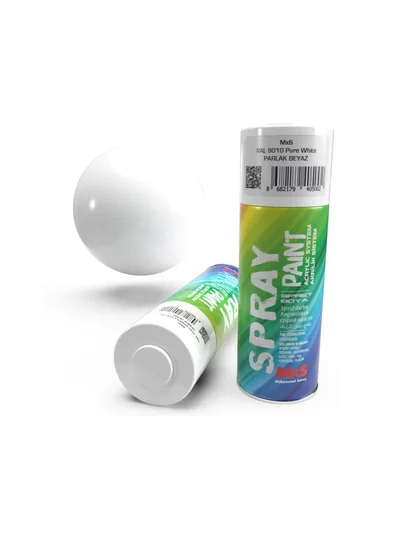 MXS Akrilik Sprey Boya RAL 9010 Parlak Beyaz