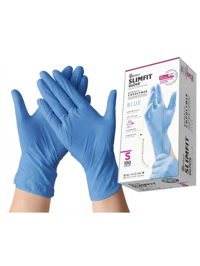 REFLEX SLİMFİT S Beden Copolymer Pudrasız Muayene Eldiveni Mavi