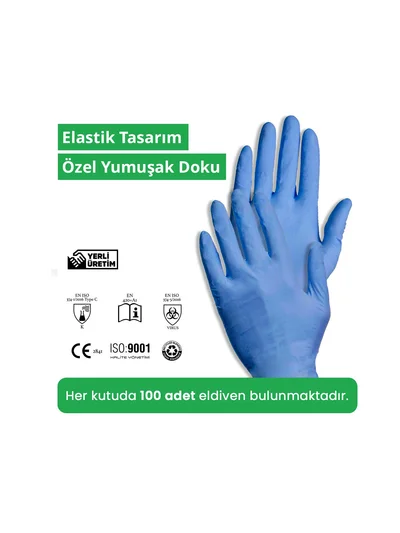 REFLEX FLEX M Beden Tek Kullanımlık Pudrasız Eldiven 100'lü Mavi
