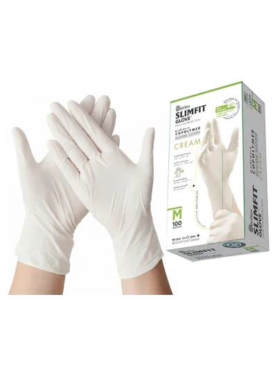 REFLEX SLİMFİT M Beden Copolymer Pudrasız Muayene Eldiveni Beyaz
