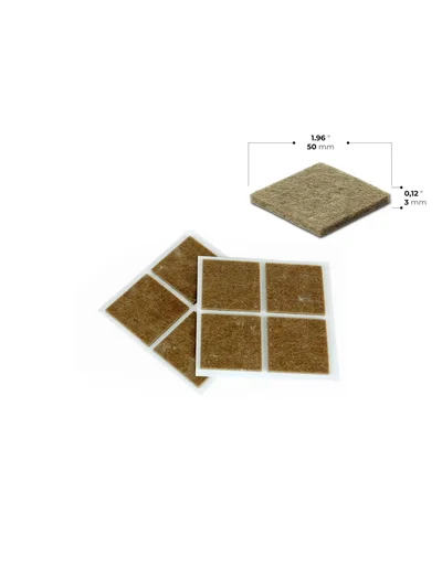 Kendinden Yapışkanlı Keçe Ped Yuvarlak Kahverengi 50mm 8 Parça